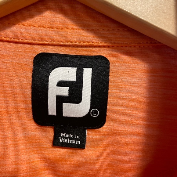 FootJoy FJ Heather Light Orange S/S Desert Springs Golf Polo Shirt Men’s L *FLAW - Picture 5 of 13